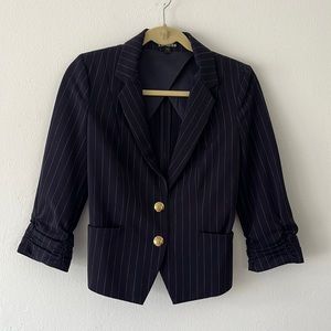 Navy pinstripe blazer